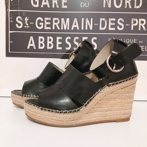Zara ankle buckle espadrille wedges.